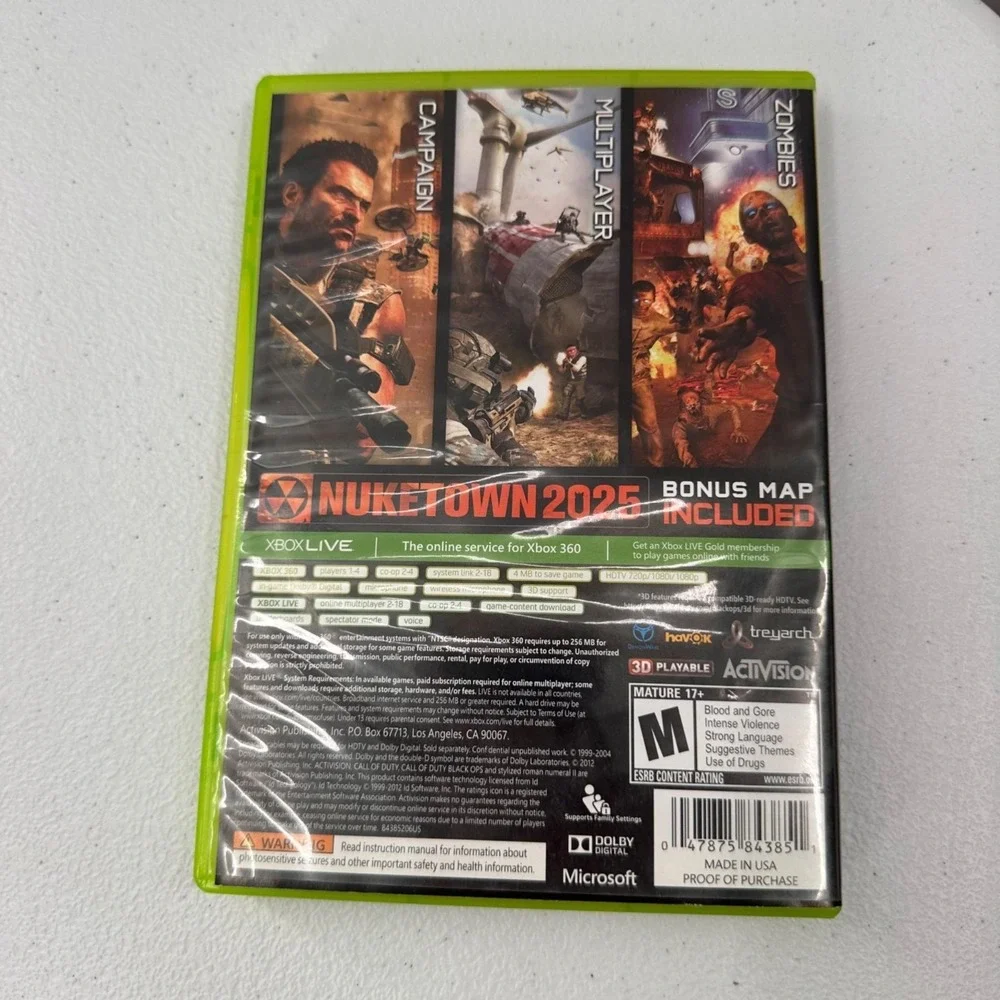 Call Of Duty: Black‎ Ops II Xbox 360 Video Game Mature Audience